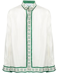Casablanca Foliage Print Silk Shirt