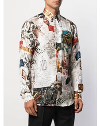 Fendi Karl Kollage Silk Shirt