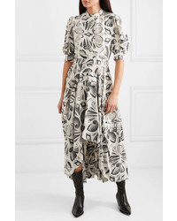Alexander McQueen Printed Silk Midi Dress