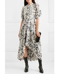 Alexander McQueen Printed Silk Midi Dress