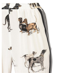 Stella McCartney Dogs Printed Silk Crepe De Chine Pants