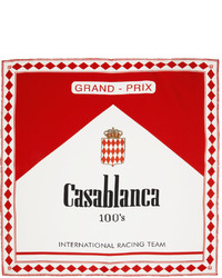 Casablanca White Red Silk 100s Scarf