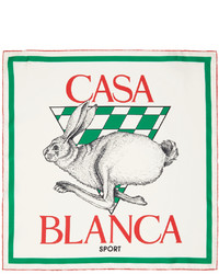 Casablanca White Silk Casa Sport Scarf