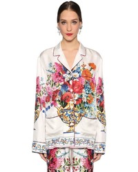 Dolce & Gabbana Bouquet Printed Silk Twill Shirt