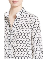 Diane von Furstenberg Dot Print Silk Shirt