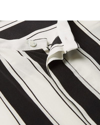 Haider Ackermann Grandad Collar Double Cuff Printed Silk Shirt