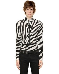 Roberto Cavalli Zebra Printed Cotton Silk Shirt