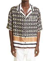 Valentino Archive Short Sleeve Button Up Silk Twill Shirt