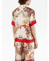 Gucci Graphic Print Silk Bowling Shirt
