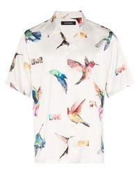 Nahmias Hummingbird Print Silk Shirt