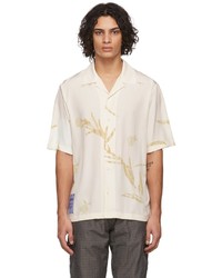 McQ Off White Pressed Leaves Casual Shirt