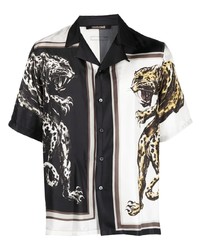 Roberto Cavalli Panther Print Silk Shirt