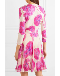 Diane von Furstenberg Irina Printed Silk Jersey Wrap Mini Dress