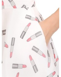 Lipstick Printed Viscose Voile Skirt