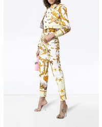 Versace High Rise Jeans With Marine Print