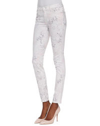 J Brand Jeans 620 Mid Rise Skinny Ghost Rose Floral Print Jeans