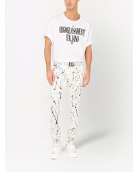 Dolce & Gabbana Paint Splatter Detail Skinny Jeans