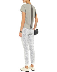 Current/Elliott The Ankle Skinny Printed Mid Rise Jeans