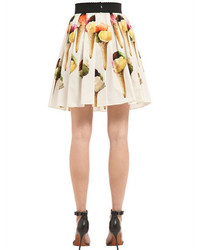 Dolce & Gabbana Ice Cream Print Cotton Poplin Skirt