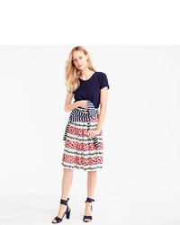 J.Crew Pleated Skirt In Berry Print