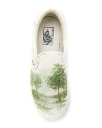 À La Garçonne Tree Print Slip On Sneakers