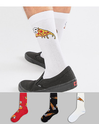 ASOS DESIGN Ankle Socks With Hot Sauce Hot Dog Design 3 Pack