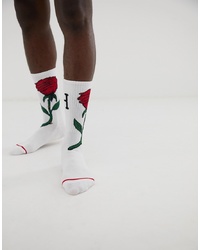 HUF Farewell Rose Print Socks In White