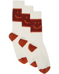 Ps By Paul Smith Four Pack White Red Happy Socks