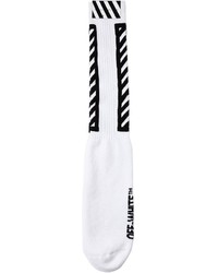 Off-White Brushed Stripes Cotton Knit Socks