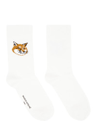 MAISON KITSUNÉ Off White Fox Head Socks