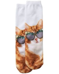 So Cat With Sunglasses Crew Socks