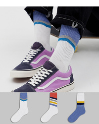 ASOS DESIGN Sports Socks With Abstract Stripe Pattern 3 Pack