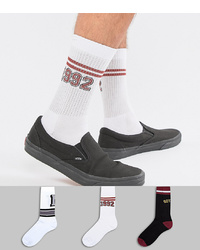 ASOS DESIGN Sports Style Socks With Varsity Design 3 Pack