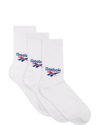 Reebok Classics Three Pack White Crew Socks