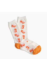 J.Crew Trouser Sock In Pineapple Print