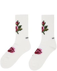 SOCKSSS Two Pack White Rosebud Socks