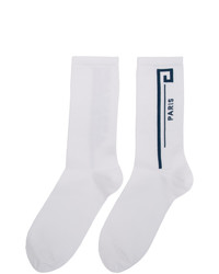 Givenchy White And Blue Logo Socks