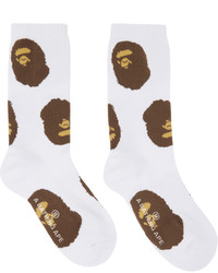 BAPE White Ape Head Socks