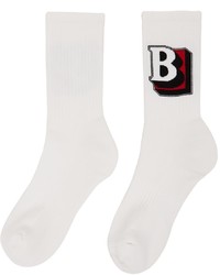 Burberry White B Logo Sports Socks