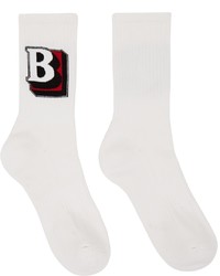 Burberry White B Logo Sports Socks