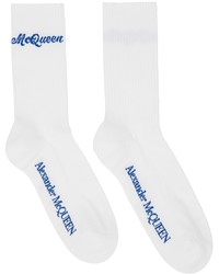 Alexander McQueen White Blue Americana Socks
