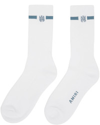 Amiri White Blue Solid Ma Socks