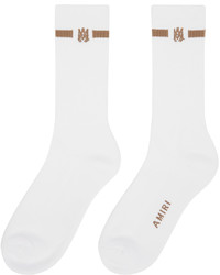 Amiri White Brown Solid Ma Socks