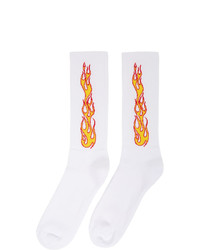 Palm Angels White Flames Socks