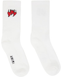 Amiri White Hearts Socks