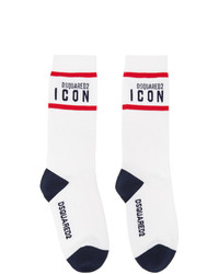 DSQUARED2 White Icon Tennis Socks