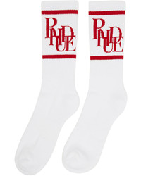 Rhude White Red Scramble Logo Socks