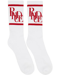 Rhude White Red Scramble Logo Socks