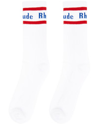 Rhude White Red Vintage Logo Socks