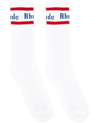 Rhude White Red Vintage Logo Socks